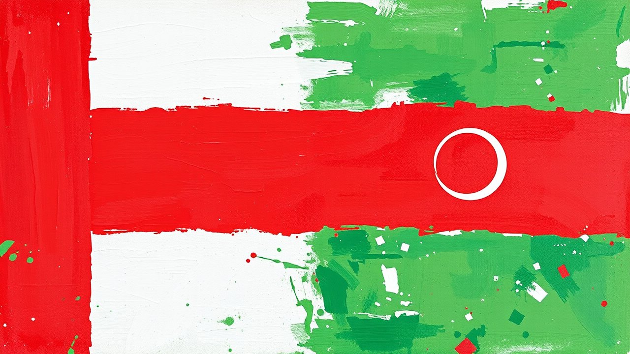 Flag of Oman 🇴🇲 in impressionist oil style