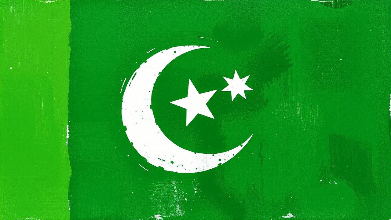 Flag of Pakistan 🇵🇰 in impressionist oil style