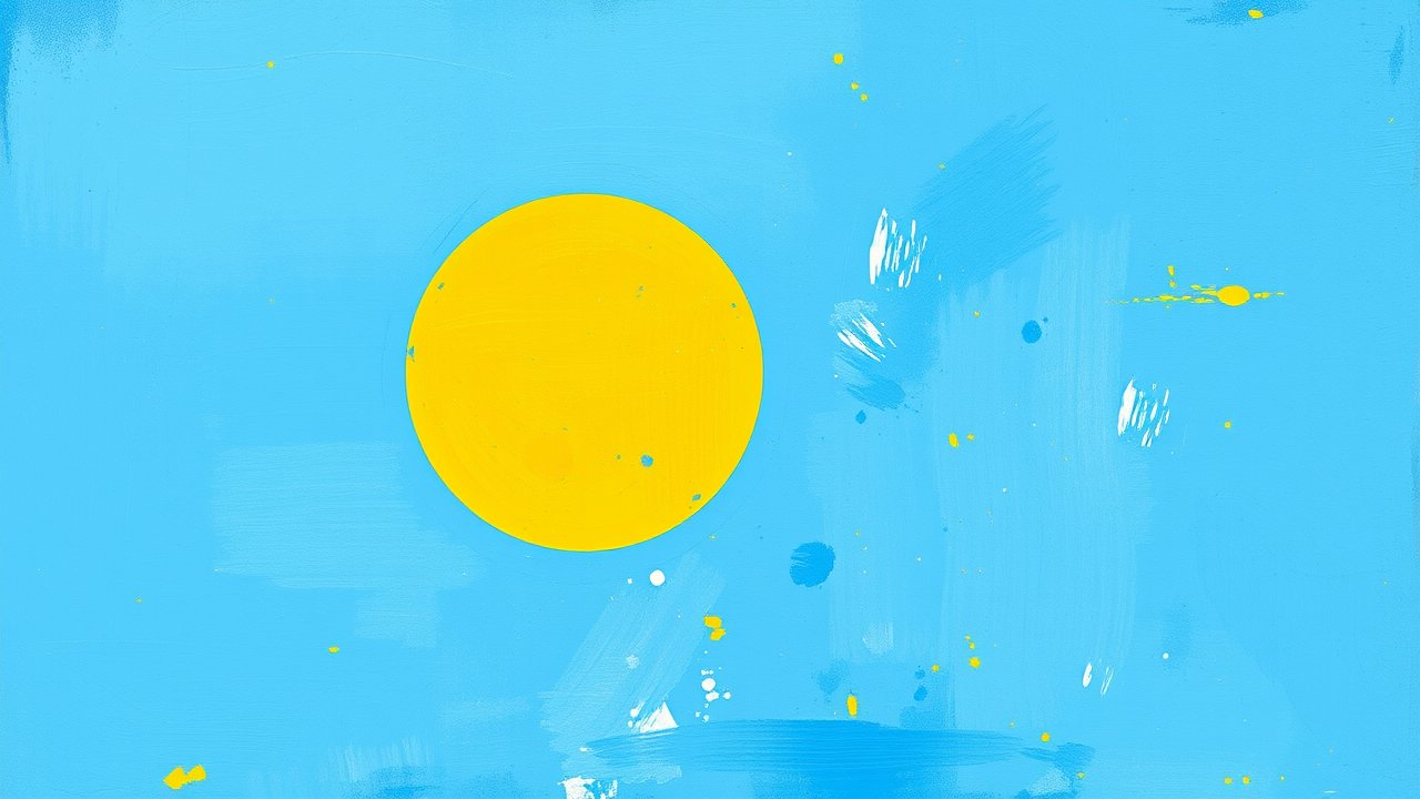 Flag of Palau 🇵🇼 in impressionist oil style