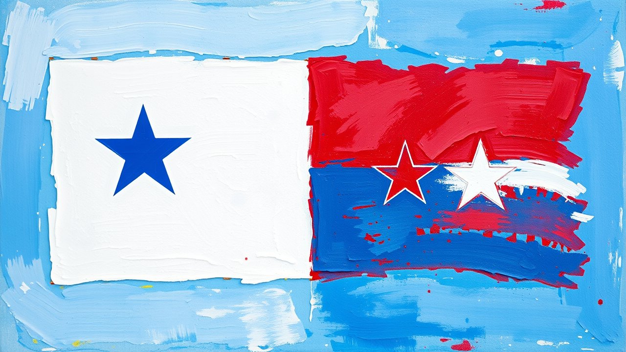 Flag of Panama 🇵🇦 in impressionist oil style
