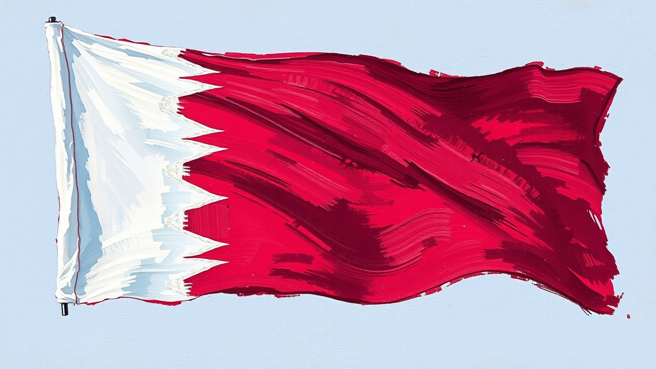 Flag of Qatar 🇶🇦 in impressionist oil style