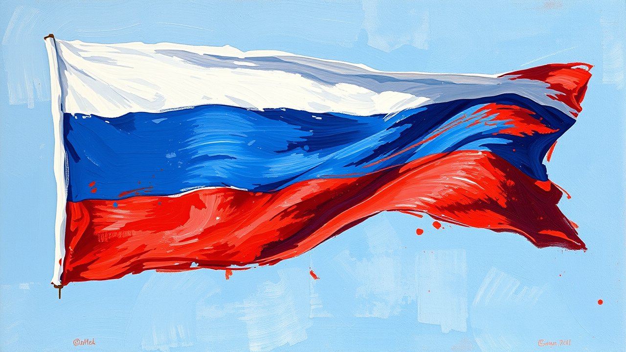 Flag of Russia 🇷🇺 in impressionist oil style