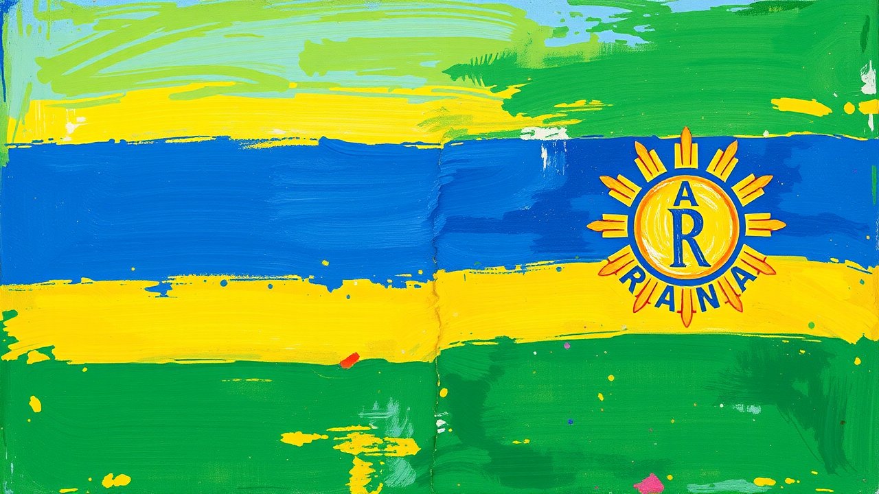 Flag of Rwanda 🇷🇼 in impressionist oil style