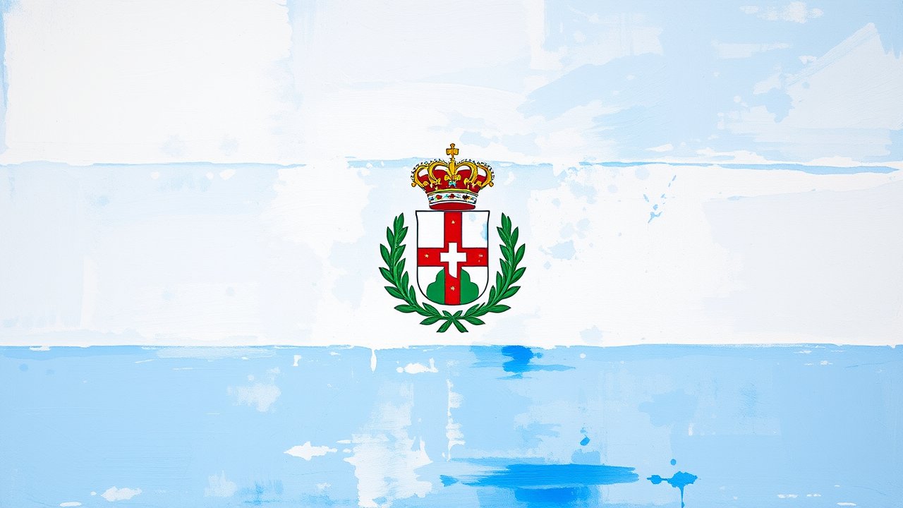 Flag of San Marino 🇸🇲 in impressionist oil style