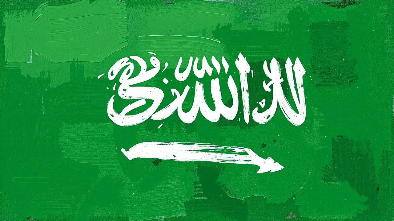 Flag of Saudi Arabia 🇸🇦 in impressionist oil style