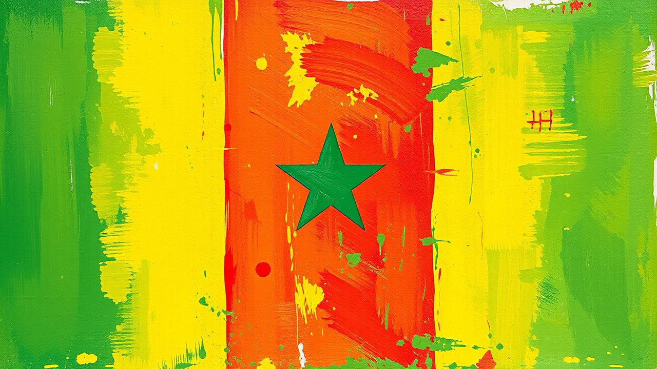 Flag of Senegal 🇸🇳 in impressionist oil style