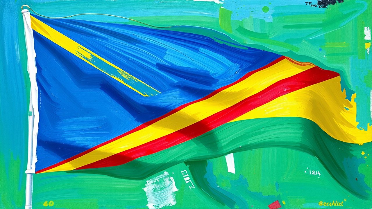 Flag of Seychelles 🇸🇨 in impressionist oil style