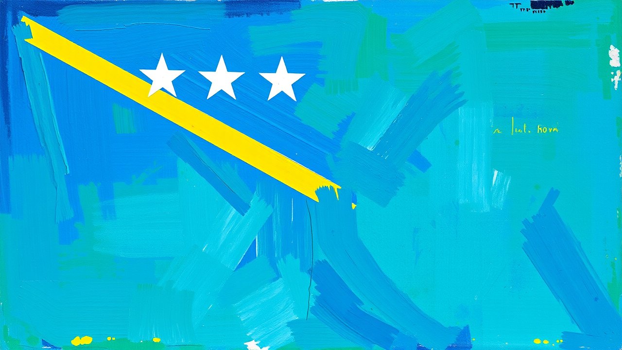 Flag of Solomon Islands 🇸🇧 in impressionist oil style