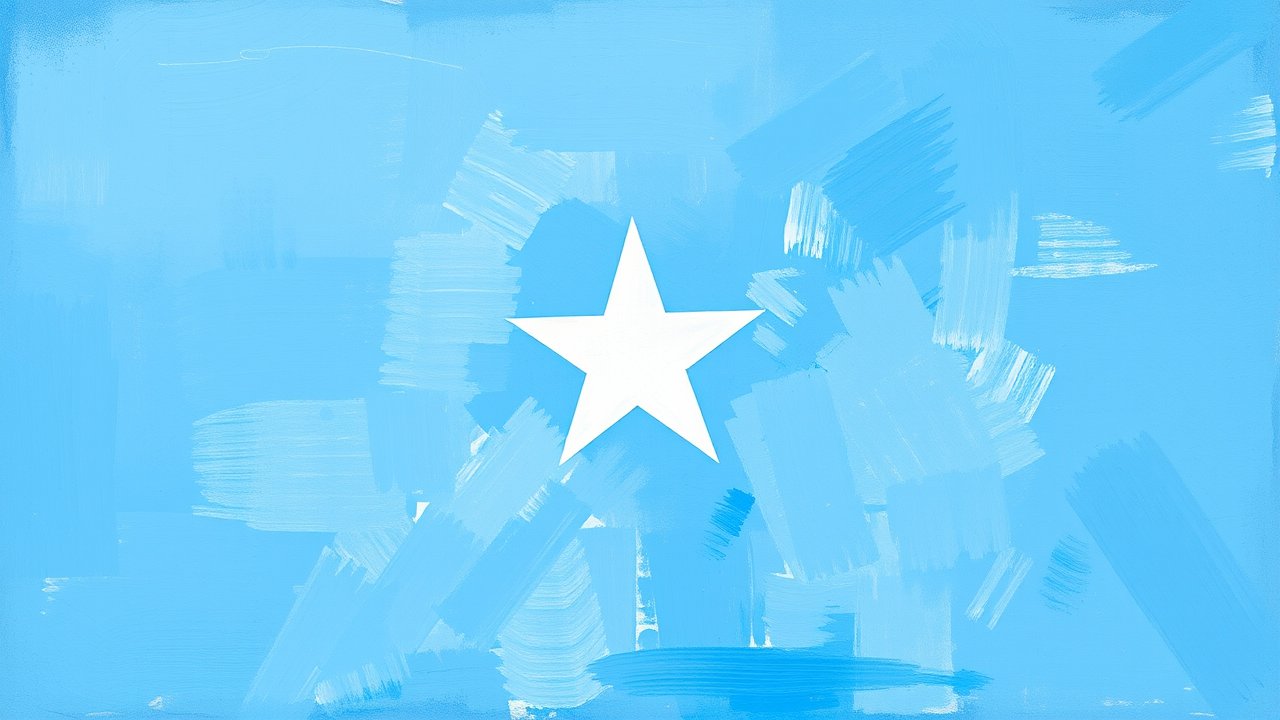Flag of Somalia 🇸🇴 in impressionist oil style