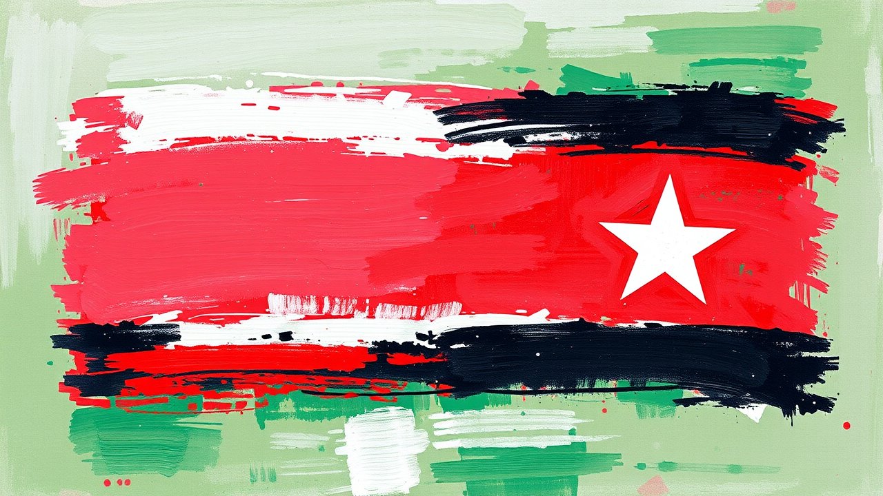 Flag of Sudan 🇸🇩 in impressionist oil style