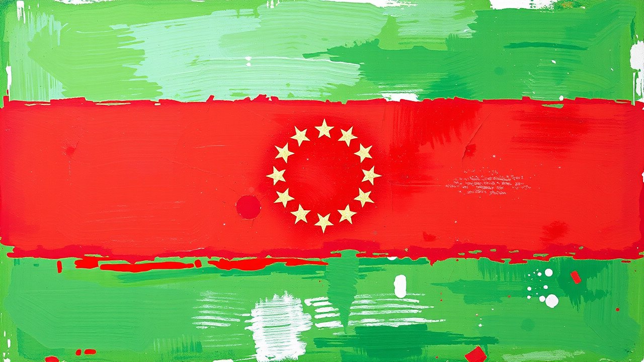 Flag of Tajikistan 🇹🇯 in impressionist oil style