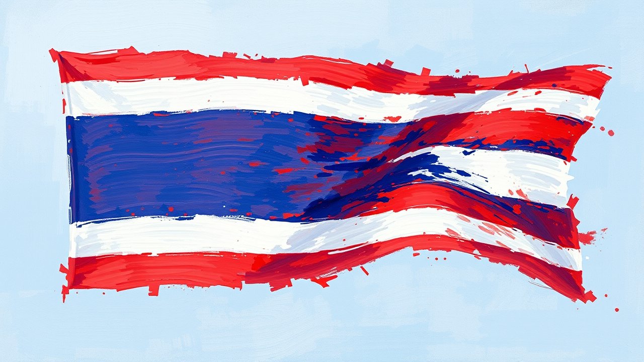 Flag of Thailand 🇹🇠in impressionist oil style