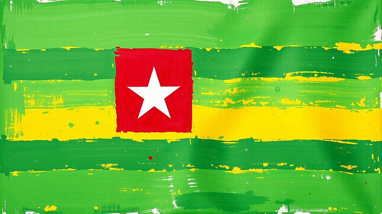Flag of Togo 🇹🇬 in impressionist oil style