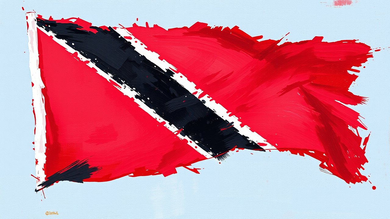 Flag of Trinidad and Tobago 🇹🇹 in impressionist oil style