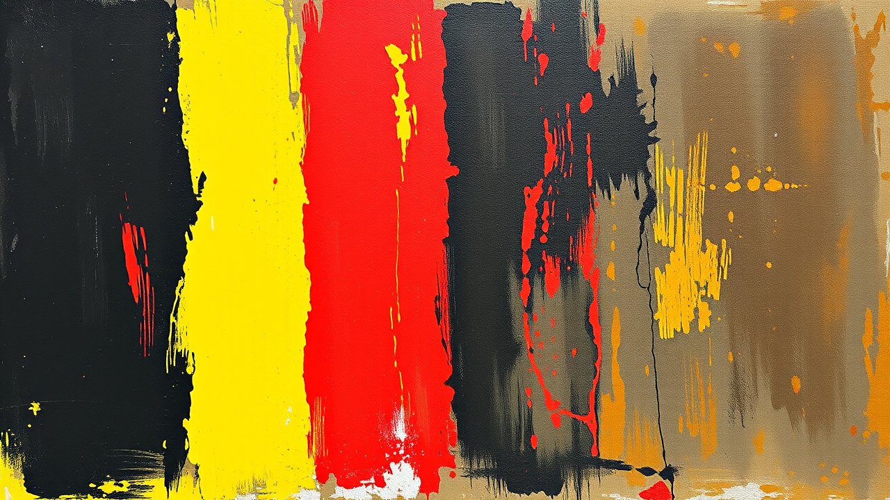 Flag of Belgium 🇧🇪 in impressionist oil style