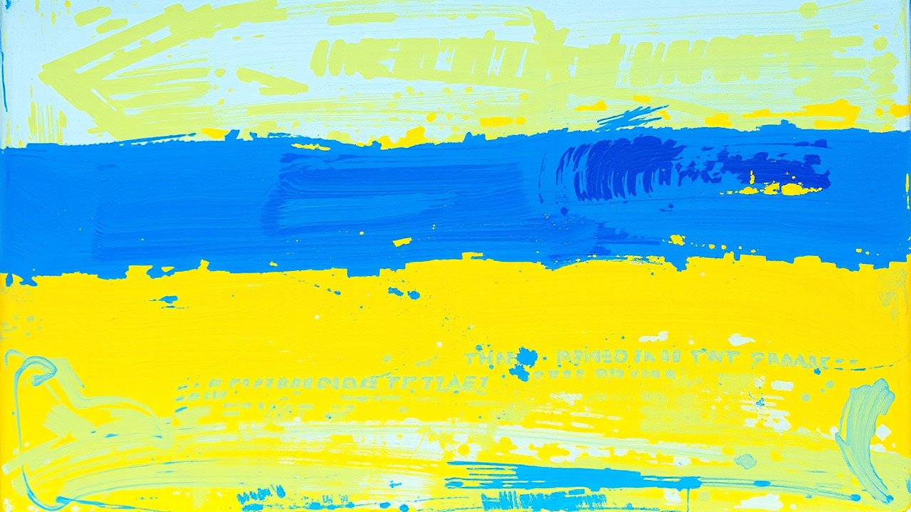 Flag of Ukraine 🇺🇦 in impressionist oil style