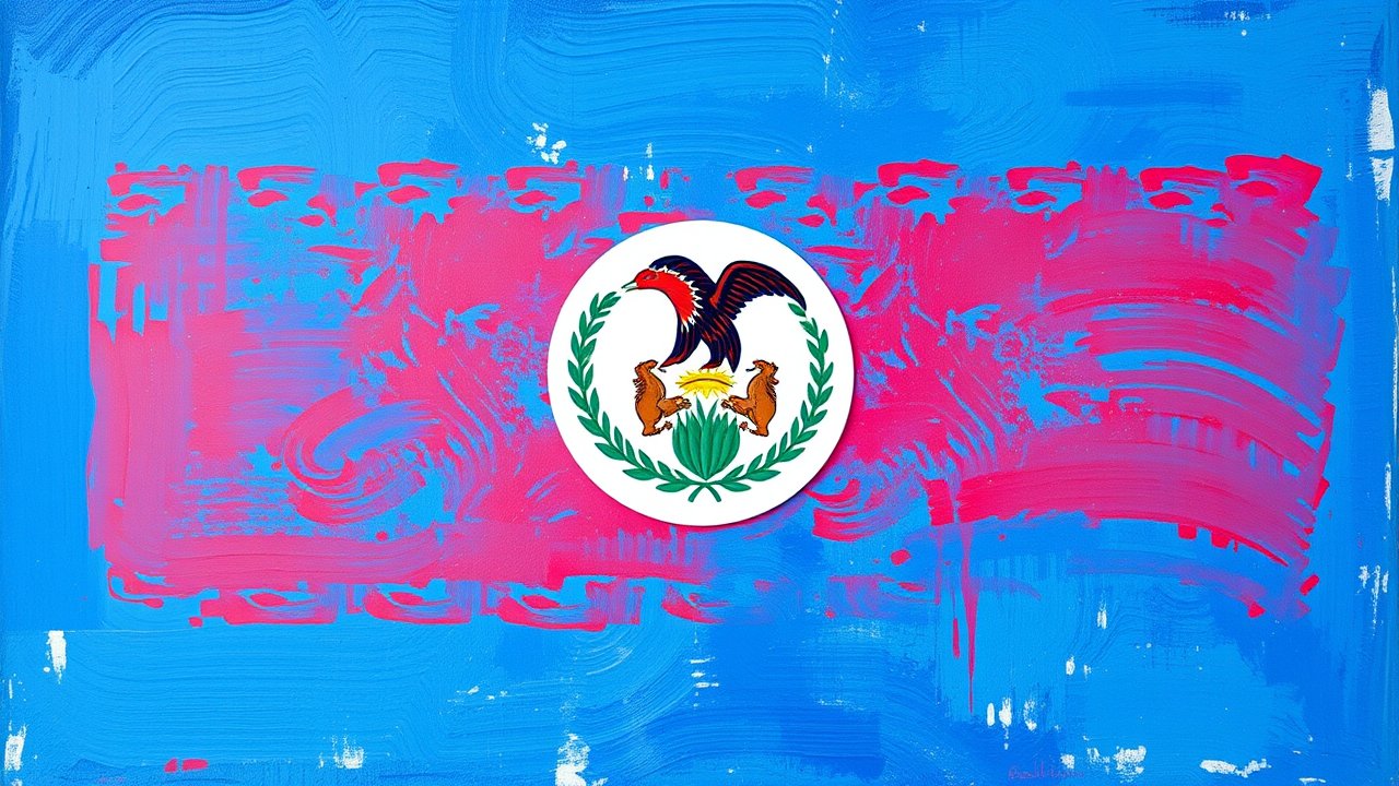 Flag of Belize 🇧🇿 in impressionist oil style