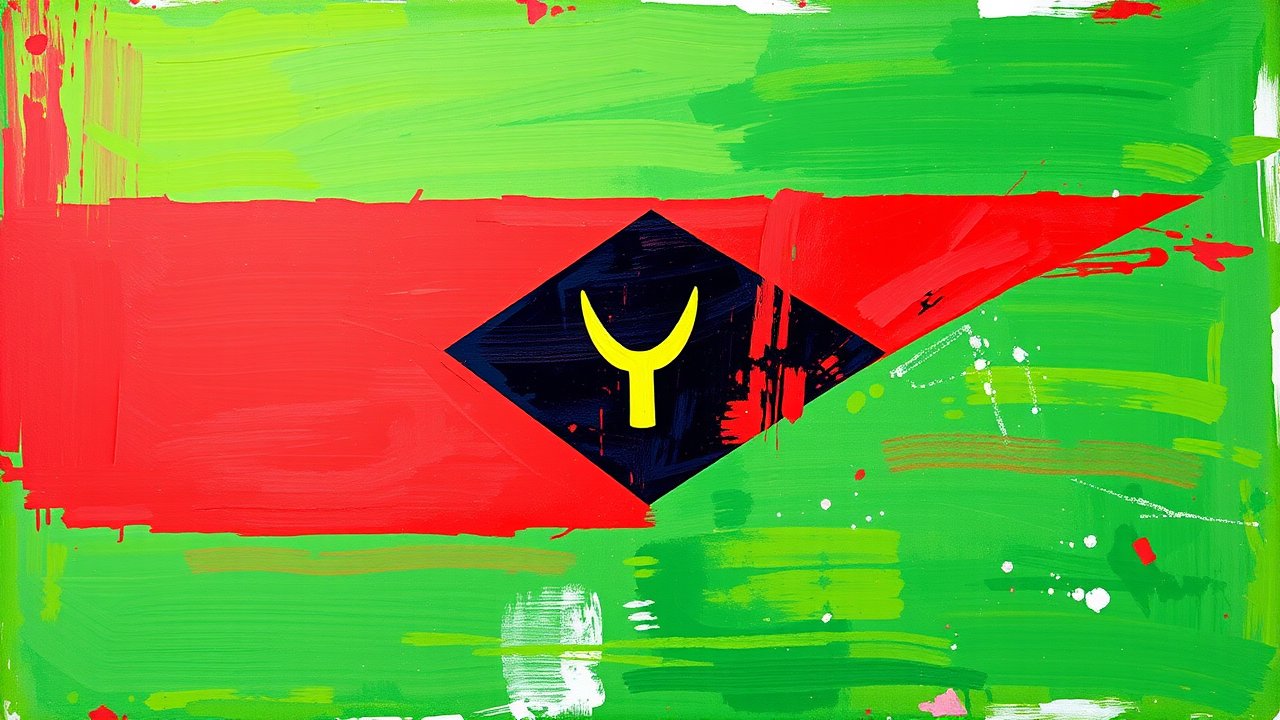 Flag of Vanuatu 🇻🇺 in impressionist oil style