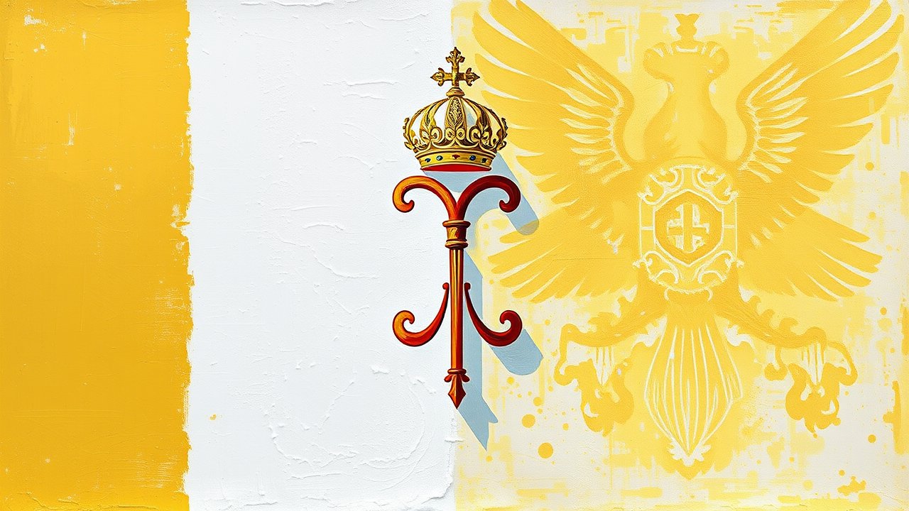 Flag of Vatican City 🇻🇦 in impressionist oil style