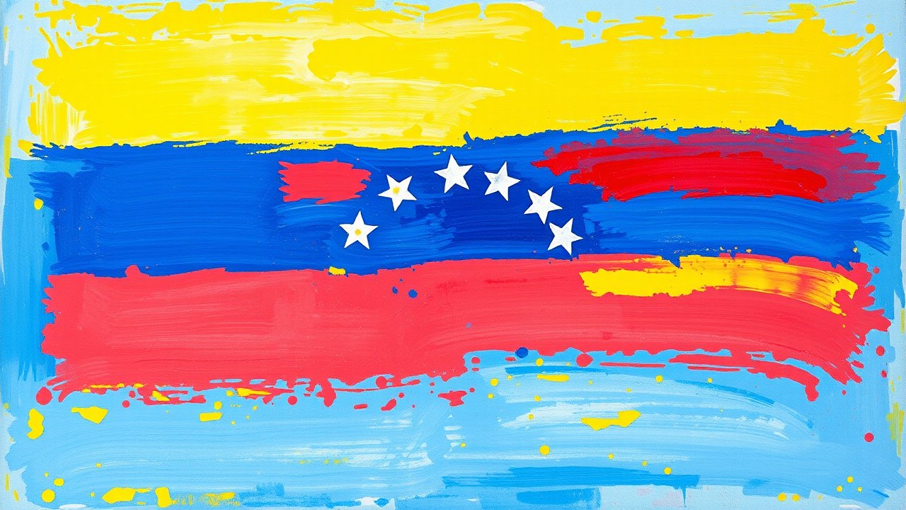 Flag of Venezuela 🇻🇪 in impressionist oil style