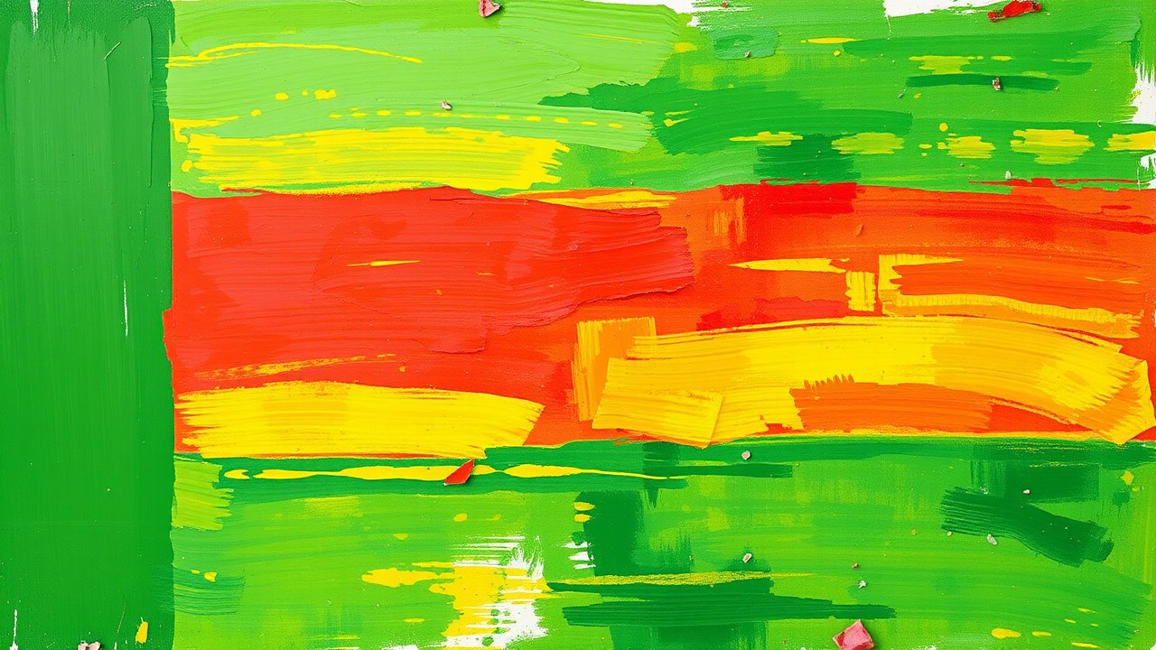 Flag of Benin 🇧🇯 in impressionist oil style