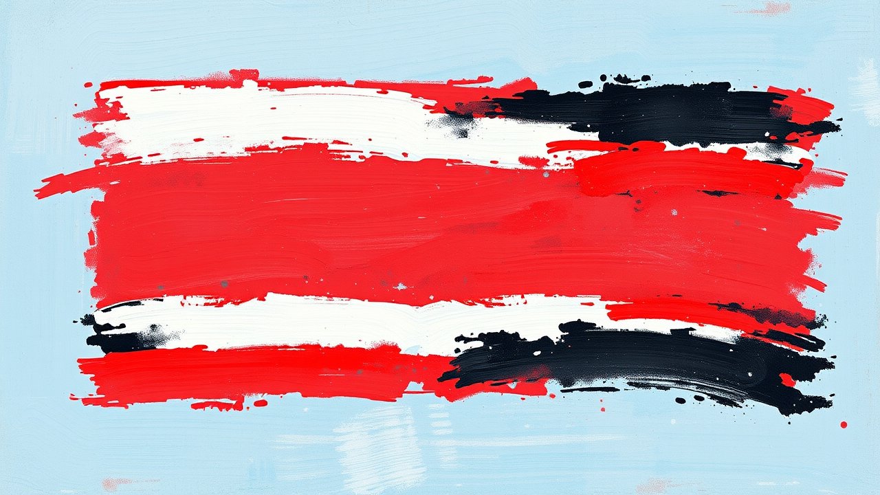 Flag of Yemen 🇾🇪 in impressionist oil style