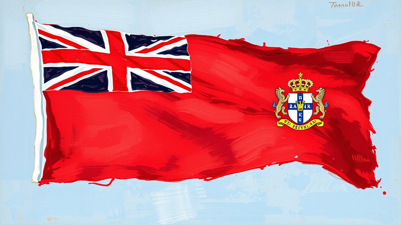 Flag of Bermuda 🇧🇲 in impressionist oil style