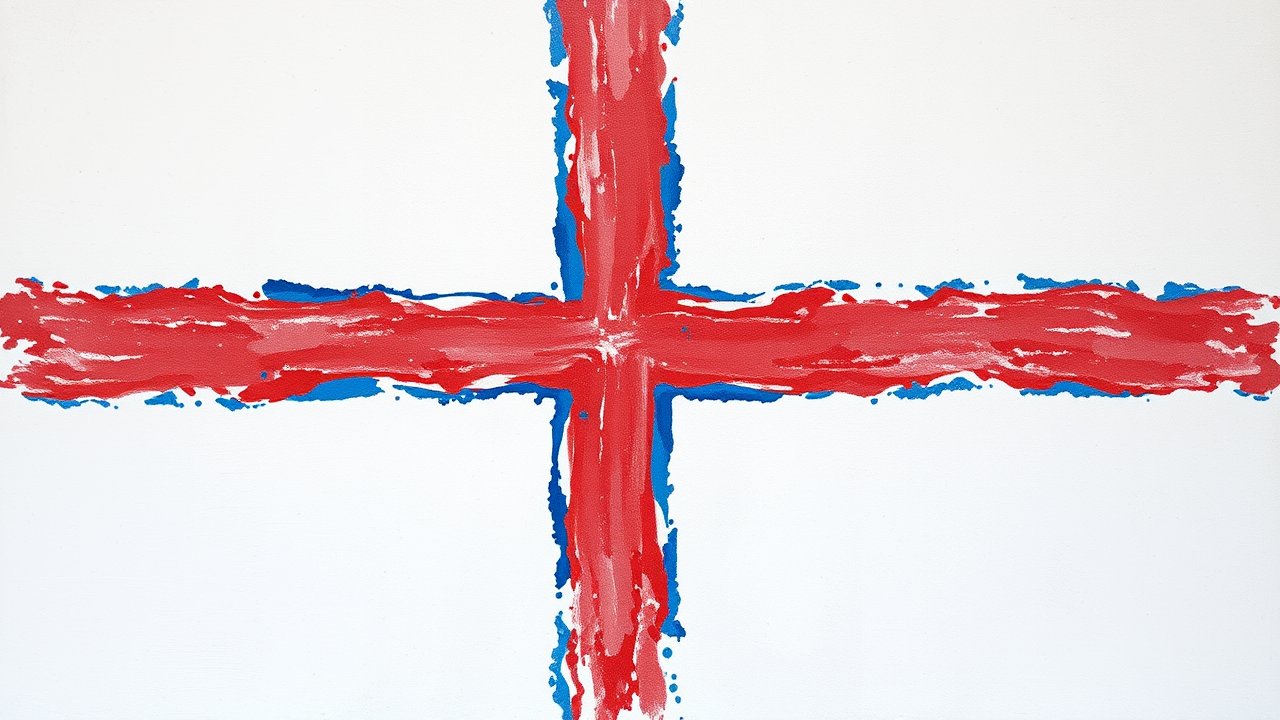 Flag of Faroe Islands 🇫🇴 in impressionist oil style