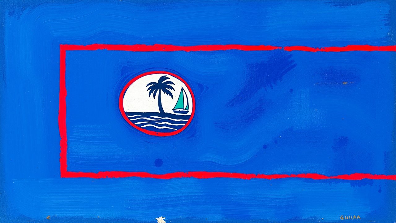 Flag of Guam 🇬🇺 in impressionist oil style