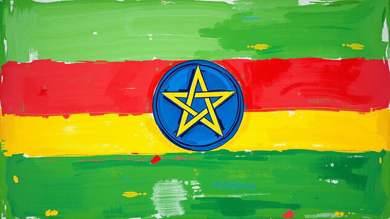 Flag of Ethiopia 🇪🇹 in impressionist oil style