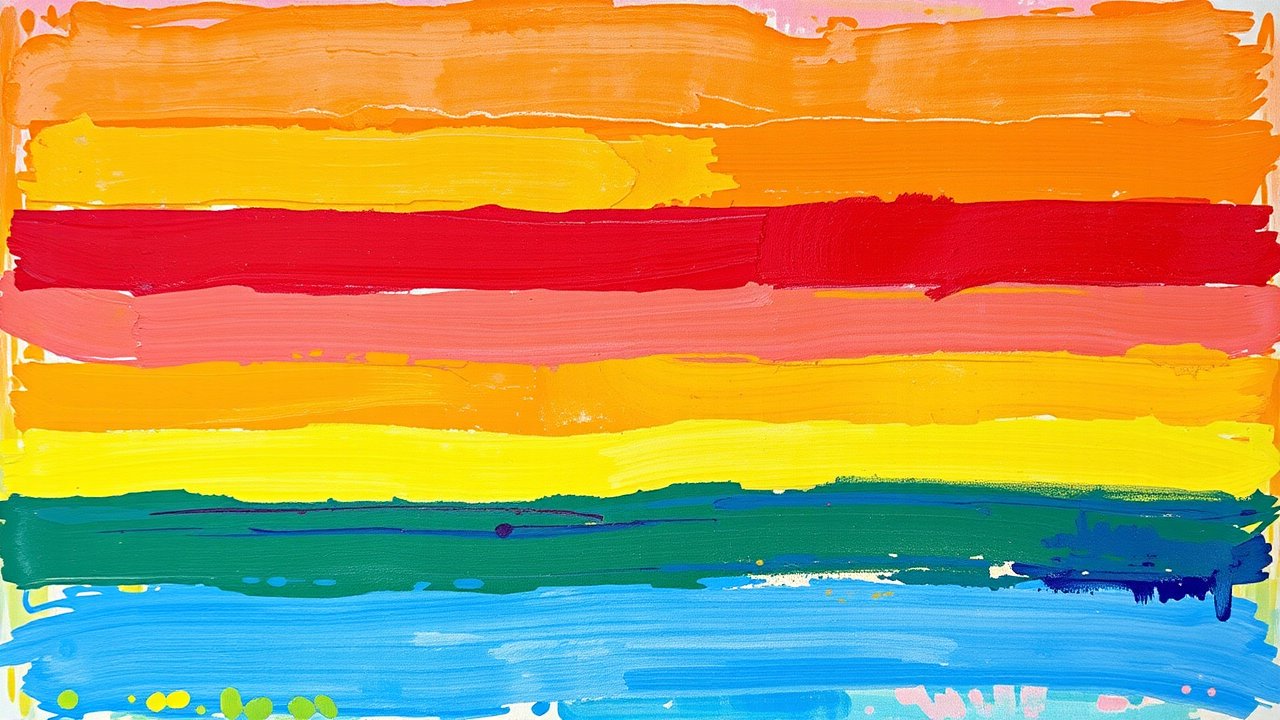 Flag of Pride 🏳️‍🌈 (Rainbow) in impressionist oil style