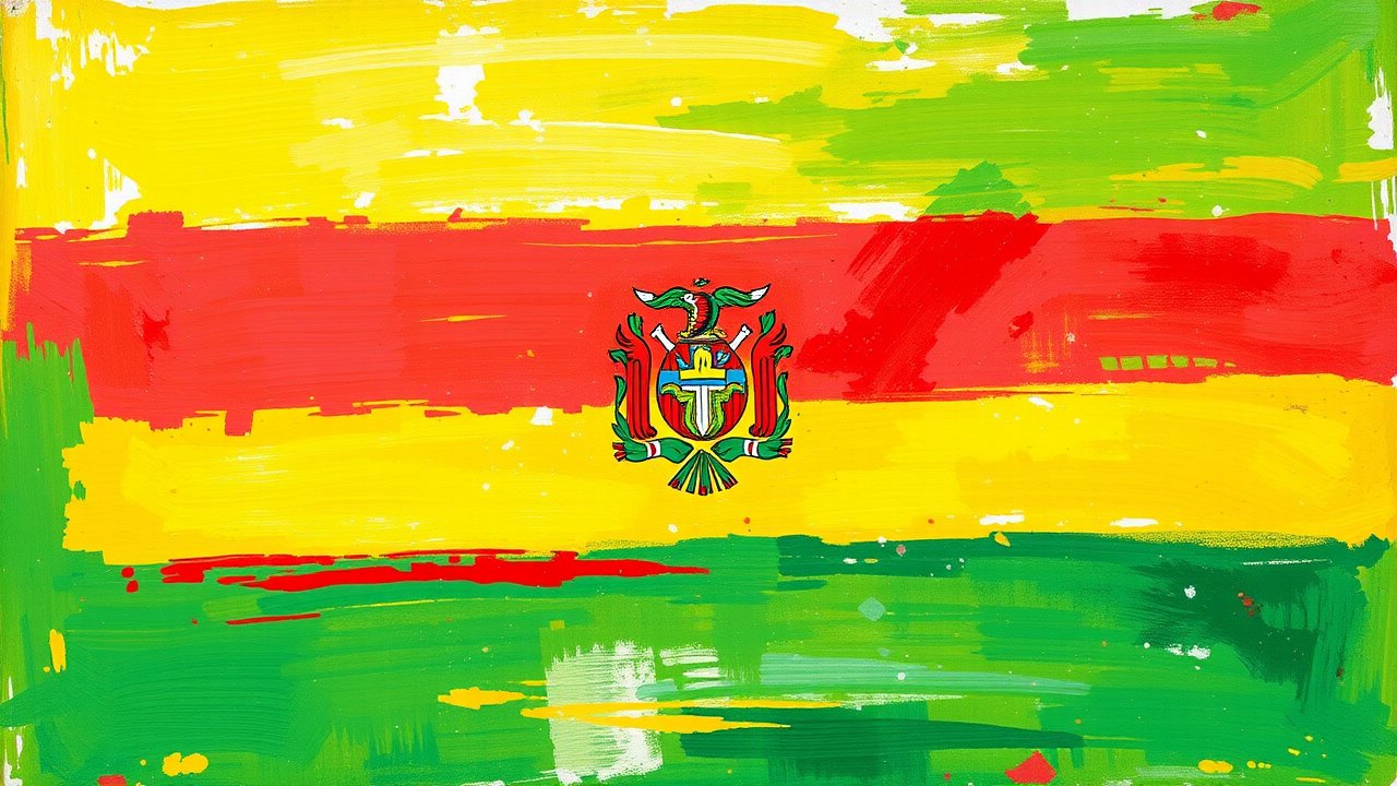 Flag of Bolivia 🇧🇴 in impressionist oil style