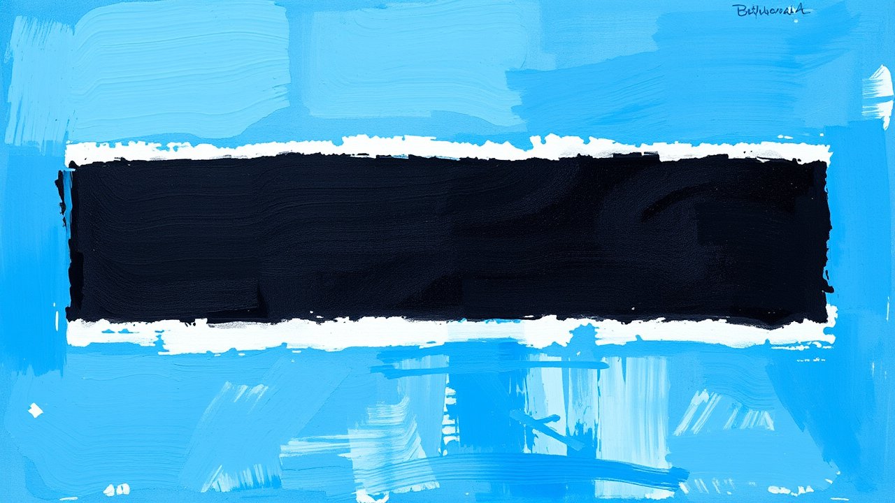 Flag of Botswana 🇧🇼 in impressionist oil style