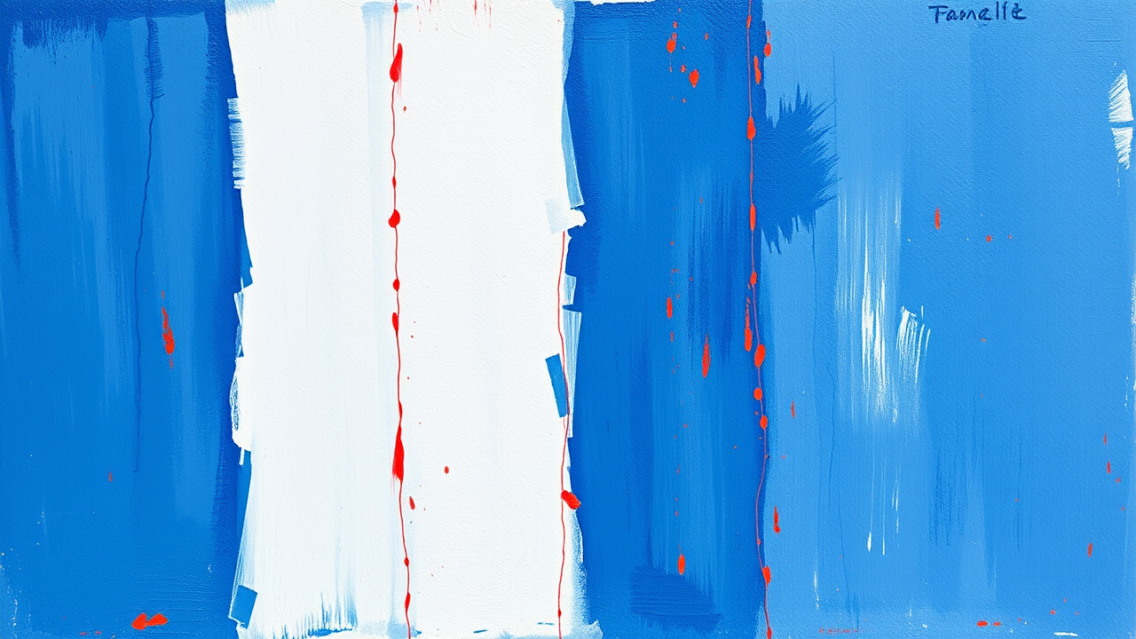 Flag of France in impressionist oil style