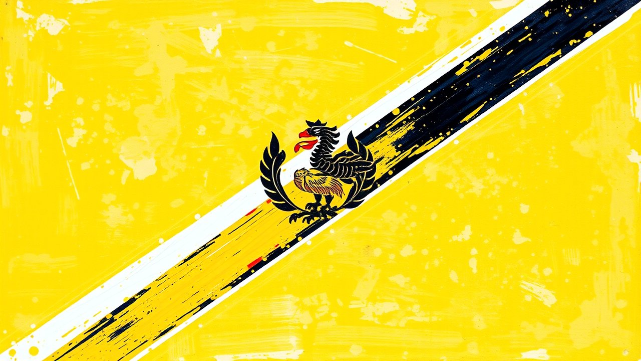 Flag of Brunei 🇧🇳 in impressionist oil style
