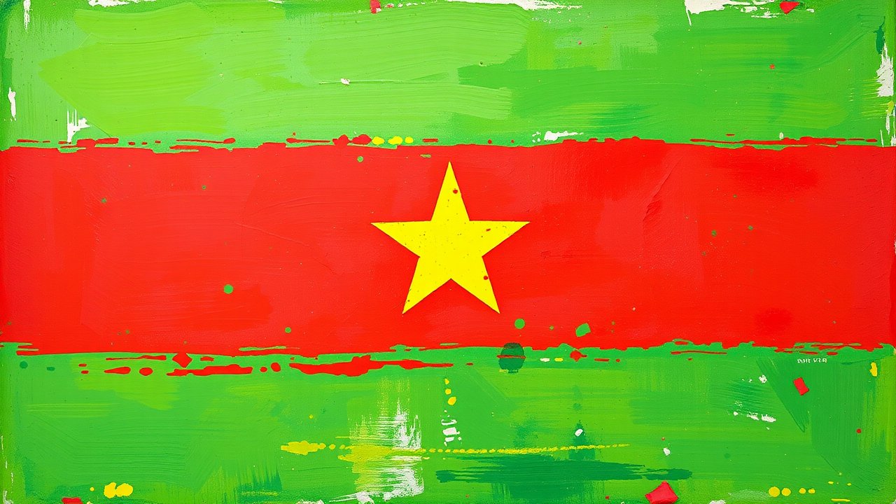 Flag of Burkina Faso 🇧🇫 in impressionist oil style