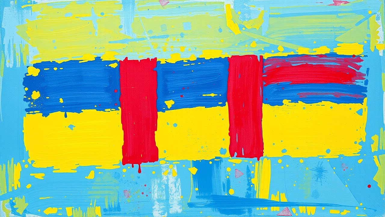Flag of Chad 🇹🇩 in impressionist oil style
