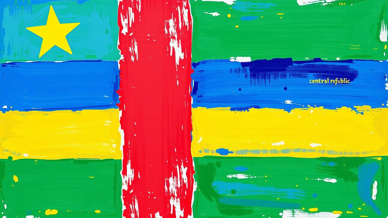 Flag of Central African Republic 🇨🇫 in impressionist oil style