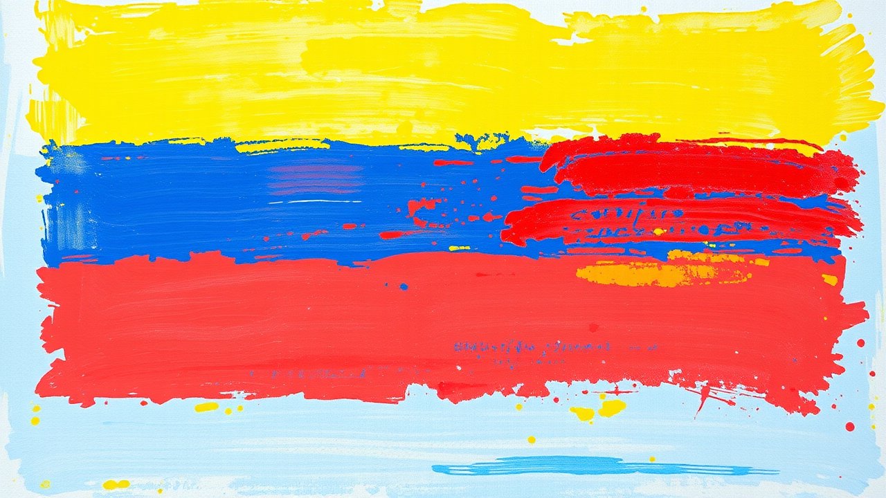 Flag of Colombia 🇨🇴 in impressionist oil style
