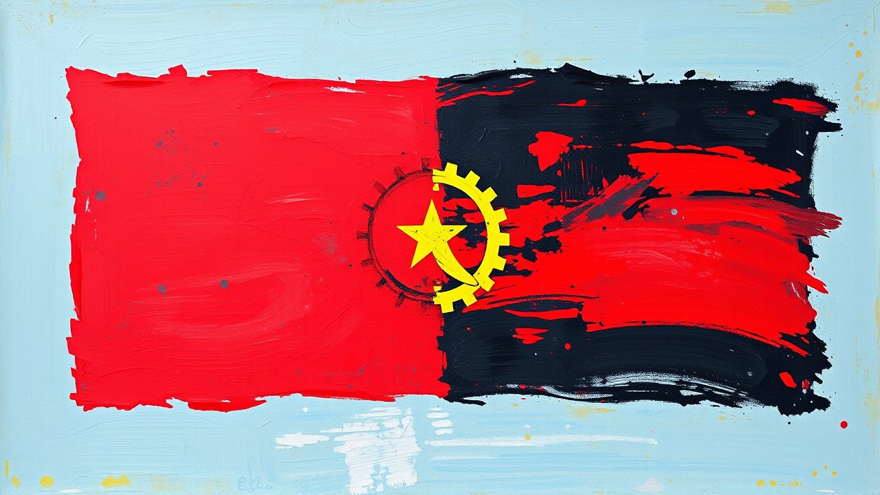 Flag of Angola 🇦🇴 in impressionist oil style