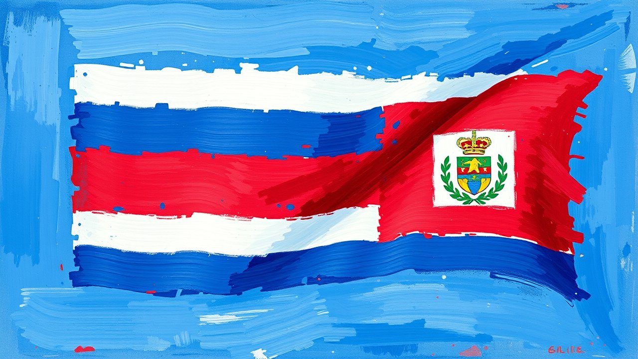 Flag of Costa Rica 🇨🇷 in impressionist oil style