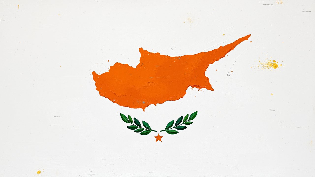 Flag of Cyprus 🇨🇾 in impressionist oil style