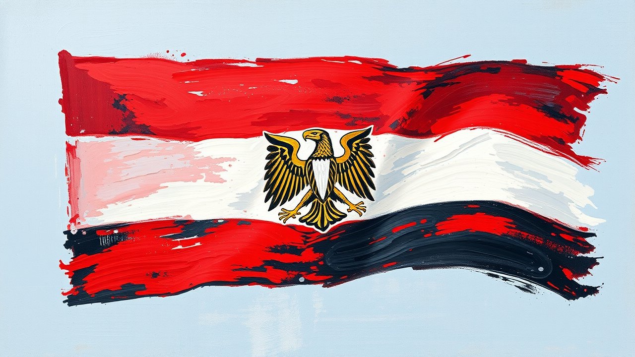 Flag of Egypt 🇪🇬 in impressionist oil style