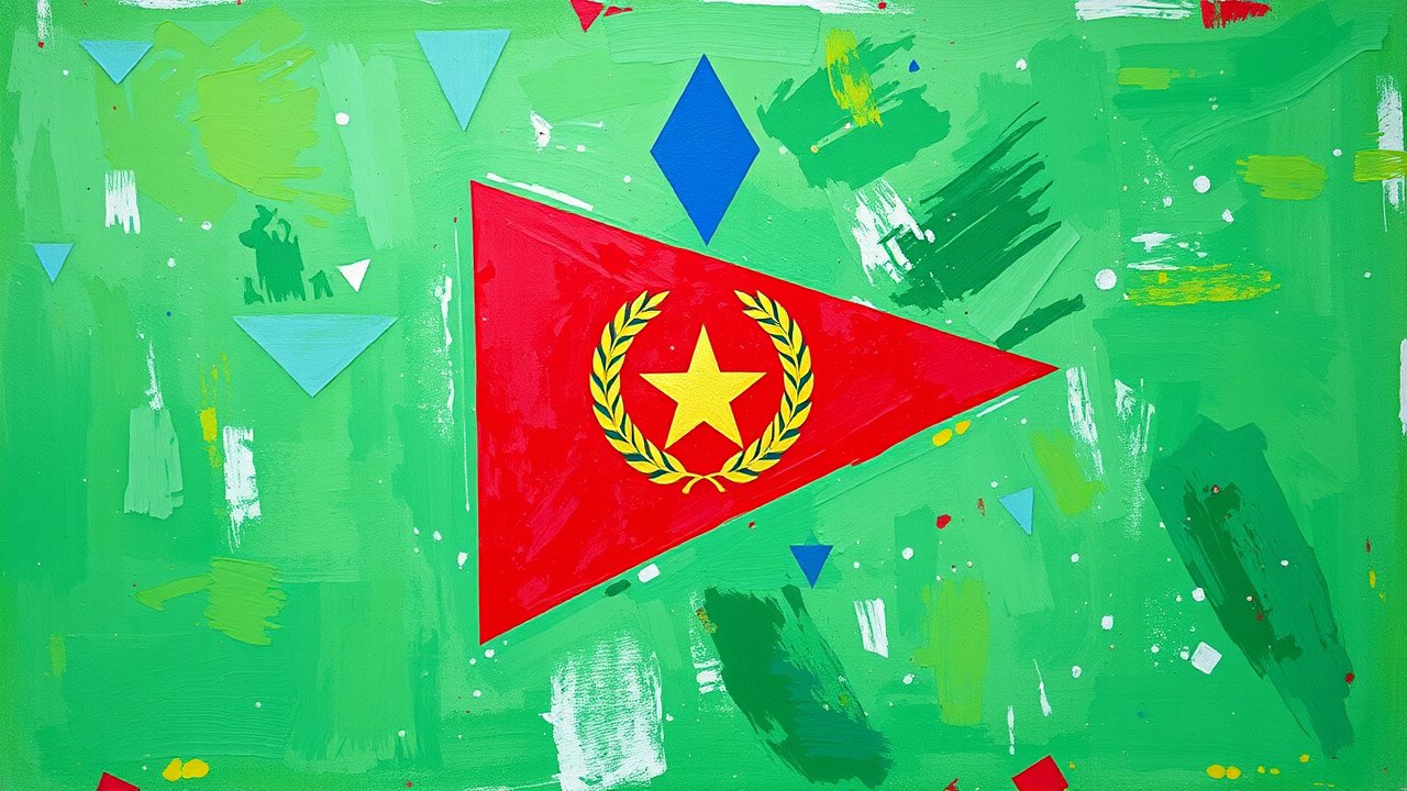 Flag of Eritrea 🇪🇷 in impressionist oil style