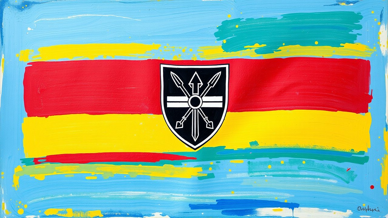 Flag of Eswatini 🇸🇿 in impressionist oil style