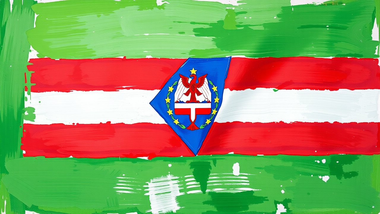 Flag of Equatorial Guinea 🇬🇶 in impressionist oil style