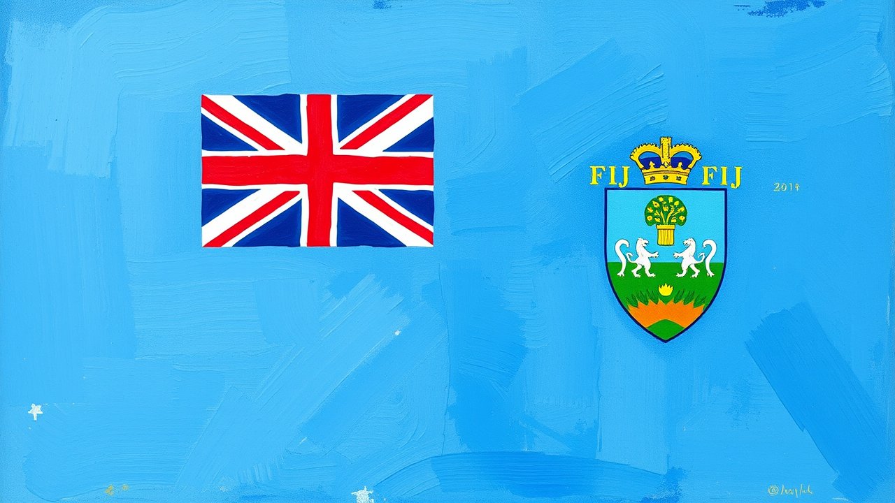 Flag of Fiji 🇫🇯 in impressionist oil style