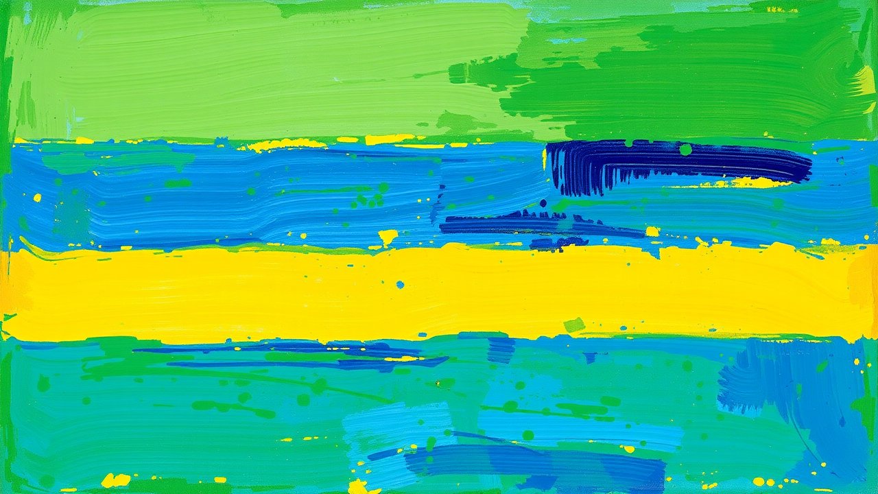 Flag of Gabon 🇬🇦 in impressionist oil style