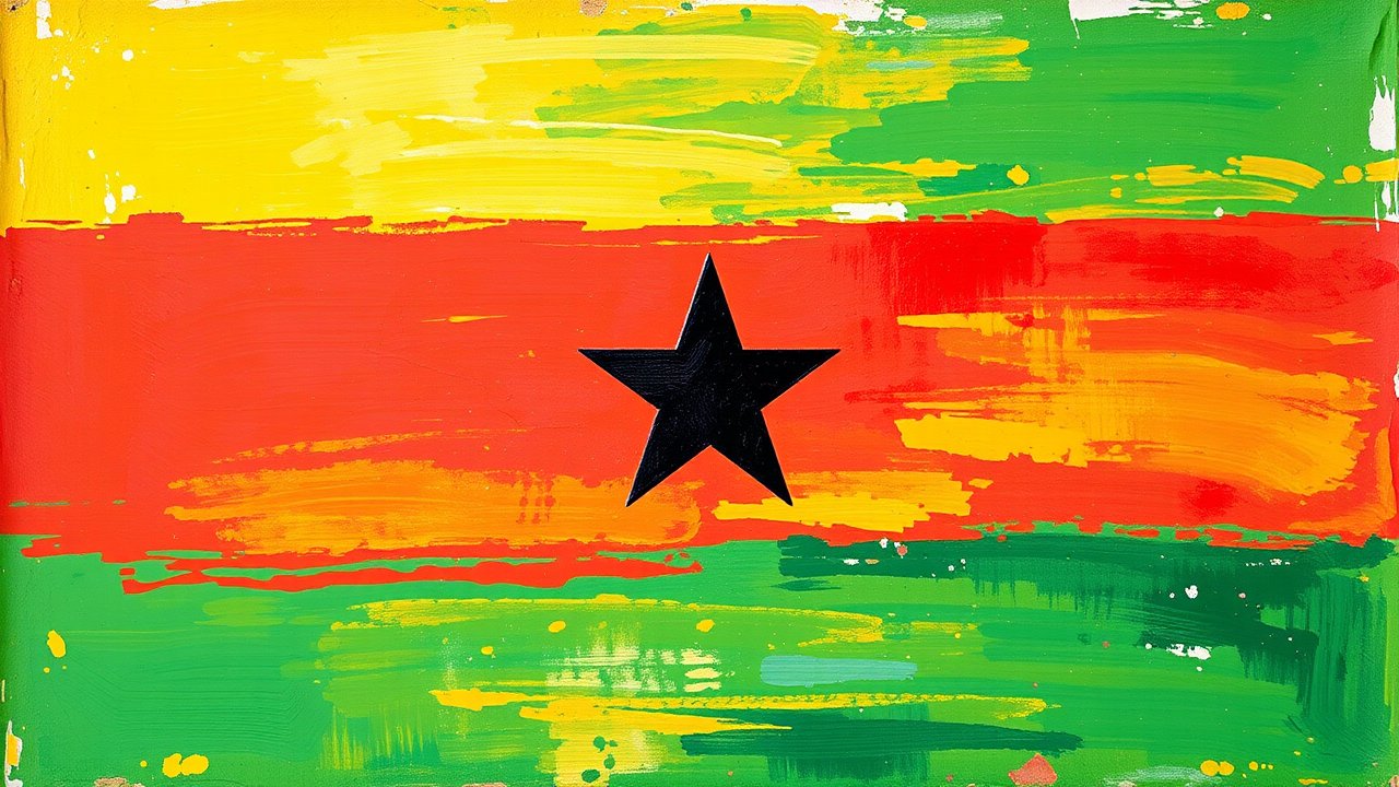 Flag of Ghana 🇬🇭 in impressionist oil style
