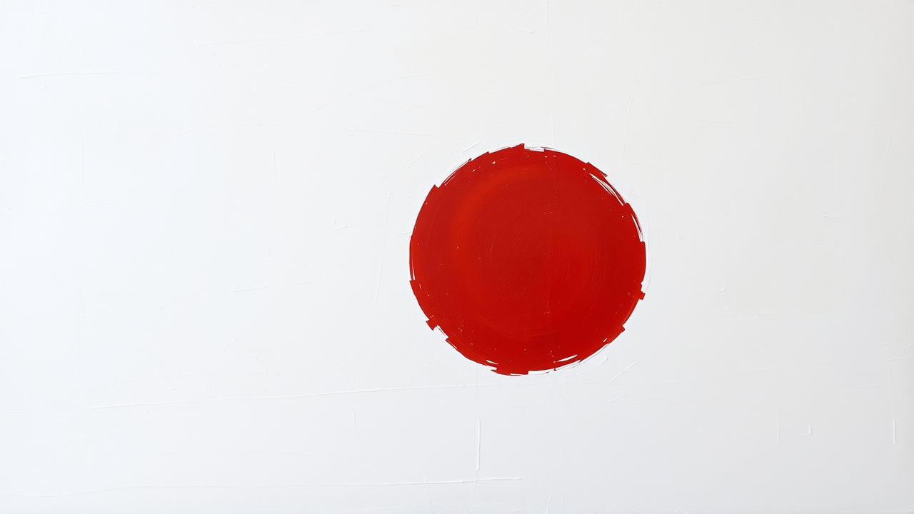 Flag of Japan in impressionist oil style
